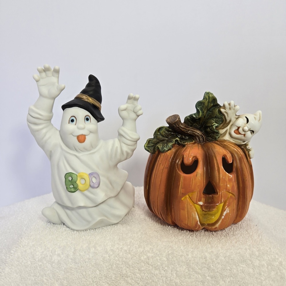 Brinn's Porcelain Halloween Ghost Boo Decor **No Electricity** Shelf Sitters